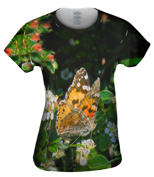 Painted Butterfly Out For A Stroll Womens Top