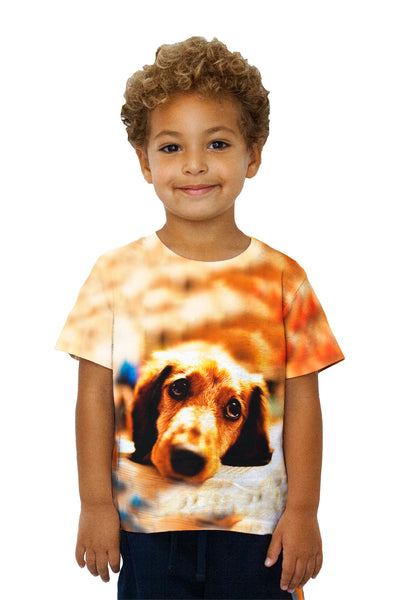Kids Adorable Dachshund Puppy Dog Eyes Kids T-Shirt