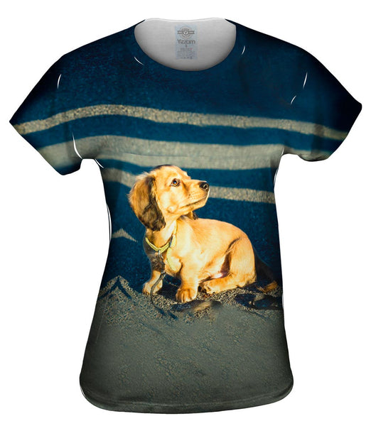 Tiny Dachshund Woof Womens Top
