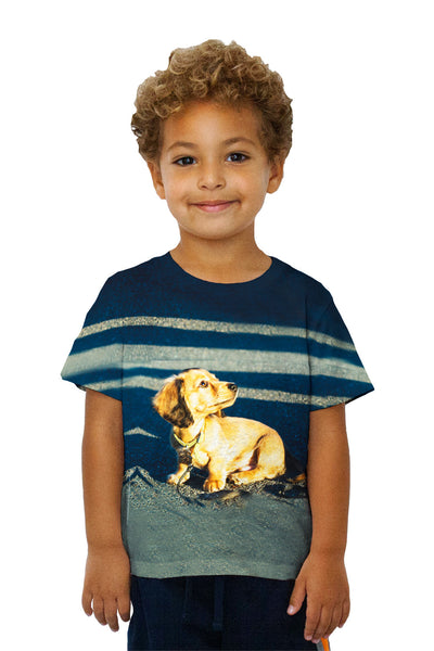 Kids Tiny Dachshund Woof&nbsp;Kids T-Shirt