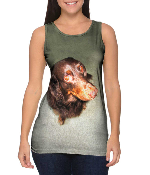 Long Haired Dachshund Glare&nbsp;Womens Tank Top