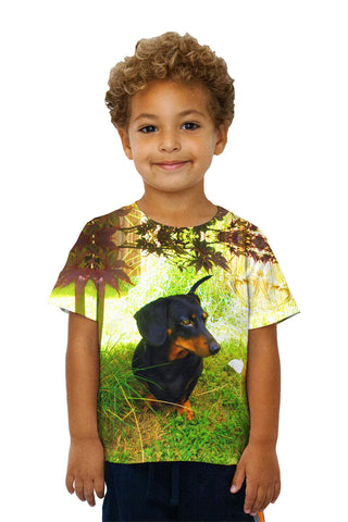Kids Black Dachshund Backyard