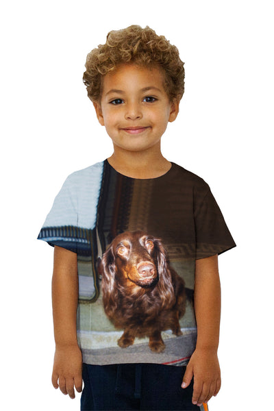 Kids Careful Chocolate Dachshund&nbsp;Kids T-Shirt