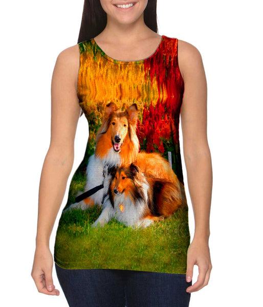 Clever Sitting Collies&nbsp;Womens Tank Top