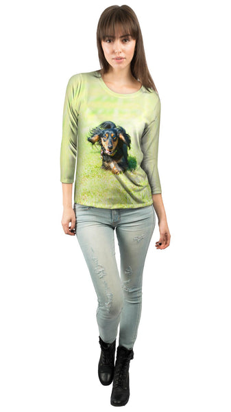 Dashing Dachshund&nbsp;Womens 3/4 Sleeve