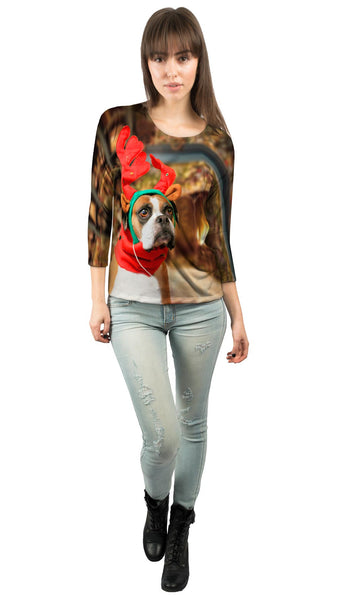 Santas Little Boxer&nbsp;Womens 3/4 Sleeve