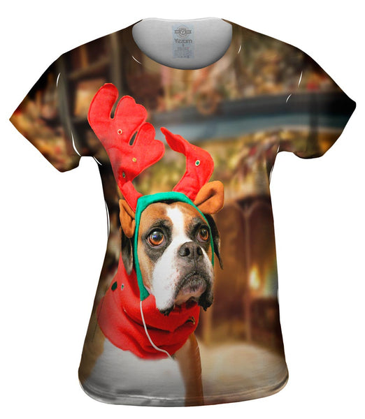 Santas Little Boxer Womens Top