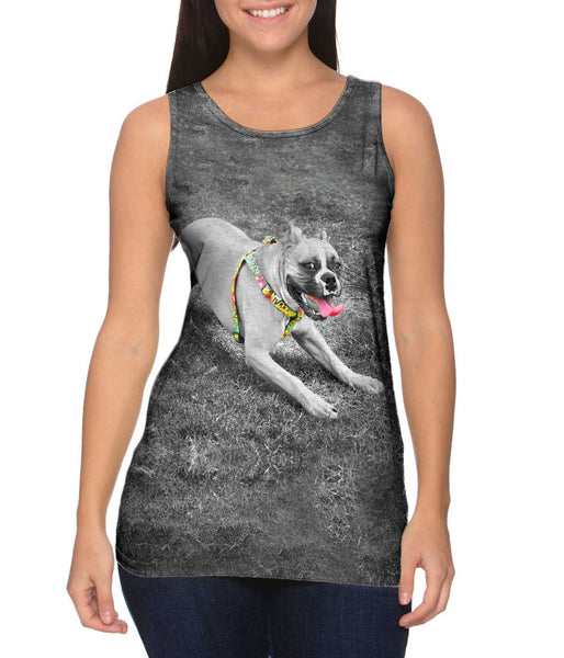 Boxer With Colorful Harness&nbsp;Womens Tank Top