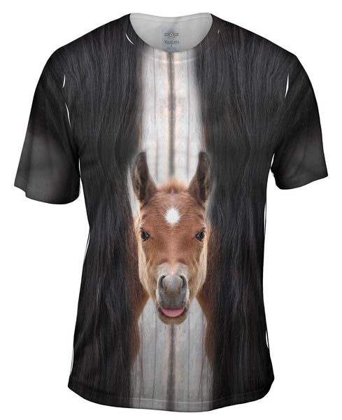 Worried Horse Mens T-Shirt