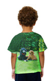 Kids Poodles Enjoy Scenery