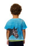 Kids Curious Black Horse