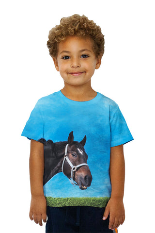 Kids Curious Black Horse
