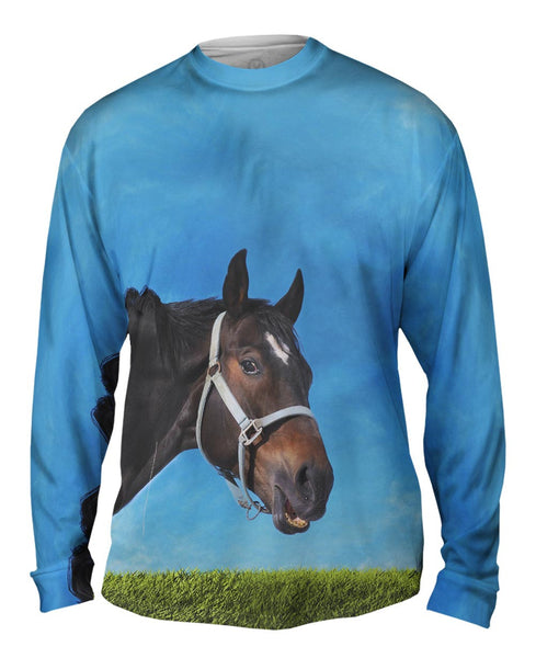 Curious Black Horse&nbsp;Mens Long Sleeve