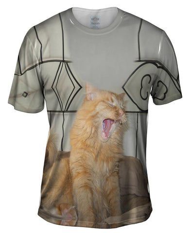 Yawning White Cat