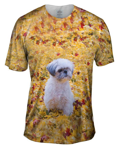 Shih Tzu Amongst The Autumn Leaves&nbsp;Mens T-Shirt