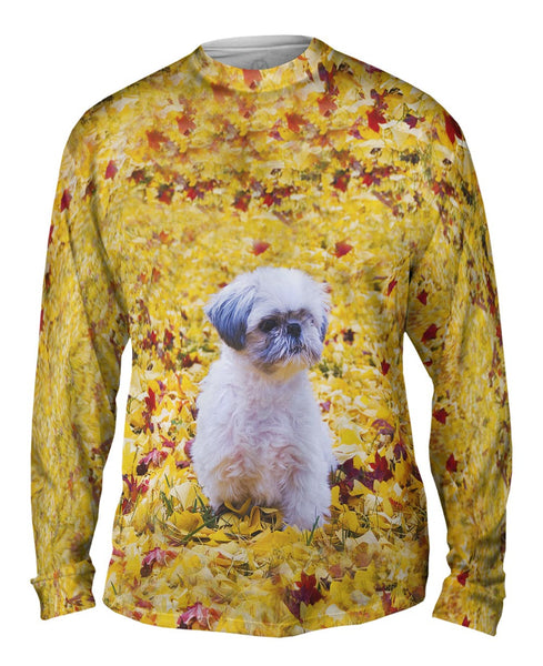 Shih Tzu Amongst The Autumn Leaves&nbsp;Mens Long Sleeve
