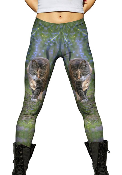 Kitty Cat On The  Prowl Womens Leggings