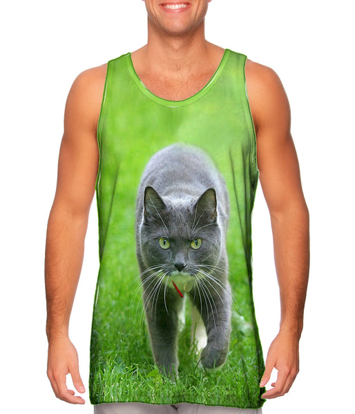 Ferocious Grey Cat Mens Tank Top