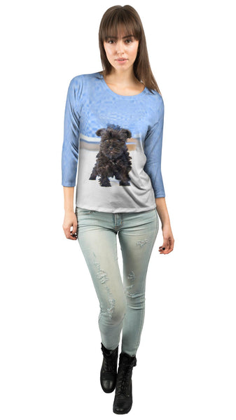 Quirky Schnauzer Poolside&nbsp;Womens 3/4 Sleeve