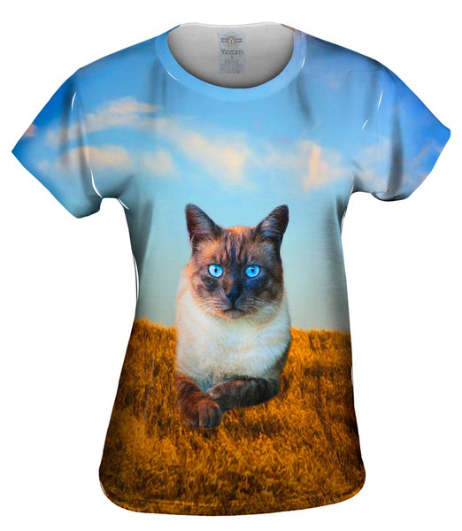 Blue Eyed Cat For President Womens Top