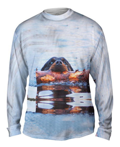 Rottweiler Plays Beaver&nbsp;Mens Long Sleeve