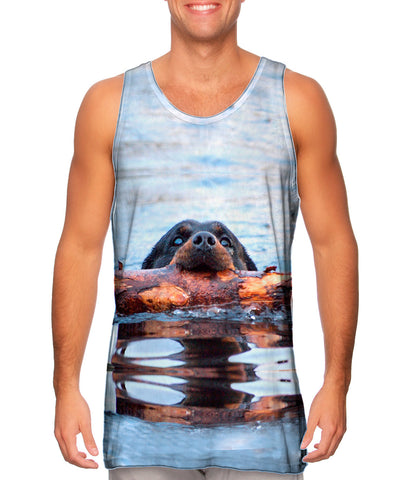 Rottweiler Plays Beaver