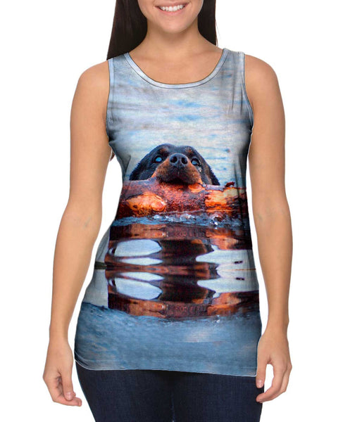 Rottweiler Plays Beaver&nbsp;Womens Tank Top
