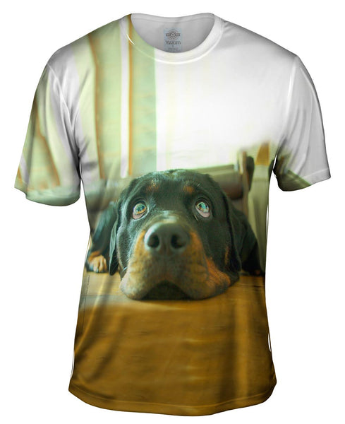 Motionless Rottweiler Puppy Eyes Mens T-Shirt