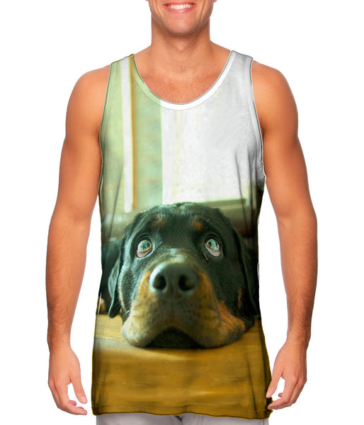 Motionless Rottweiler Puppy Eyes&nbsp;Mens Tank Top