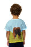 Kids Grazing Wild Horse