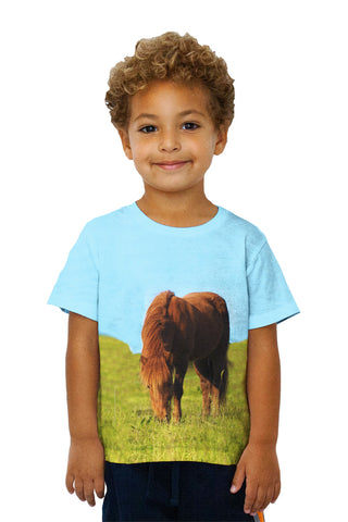 Kids Grazing Wild Horse