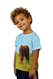 Kids Grazing Wild Horse