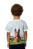 Kids German Shepherd At Home