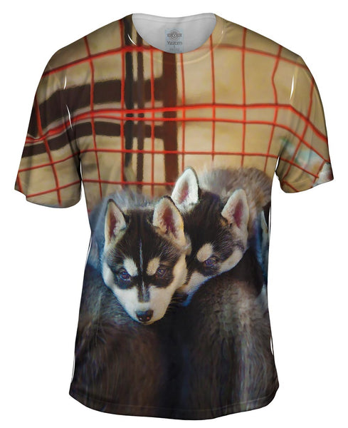 Baby Wolves Cuddle Mens T-Shirt
