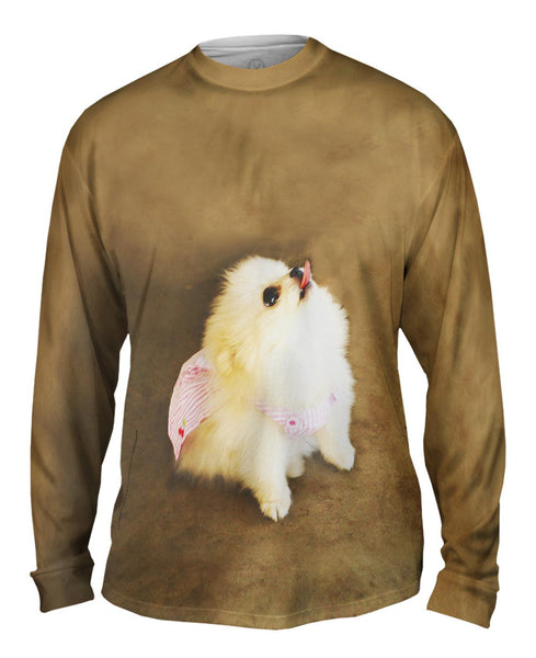 Pomeranian Cherry Cape Superhero&nbsp;Mens Long Sleeve