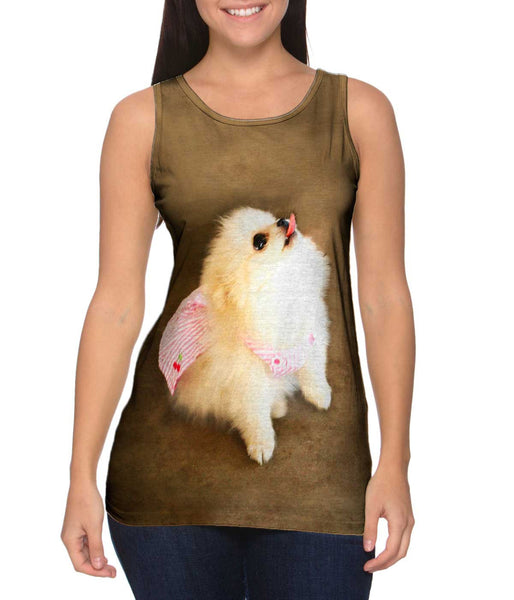 Pomeranian Cherry Cape Superhero&nbsp;Womens Tank Top