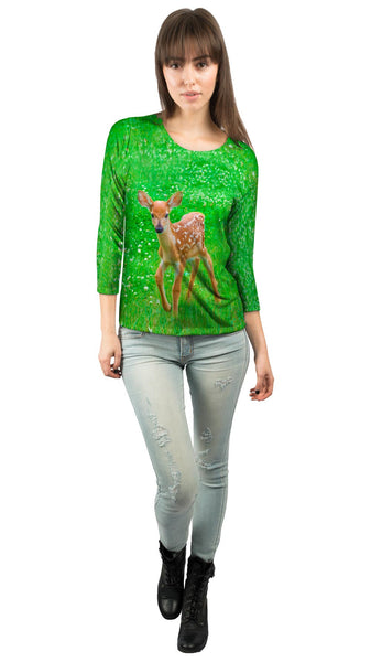 Sure Footed Young Deer&nbsp;Womens 3/4 Sleeve