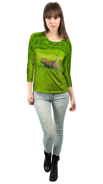 Kitty Cat Chase Womens 3/4 Sleeve