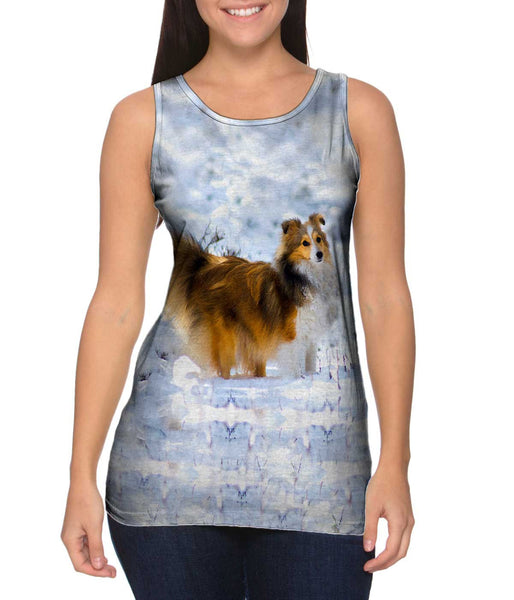 Snow Day Sheltie&nbsp;Womens Tank Top