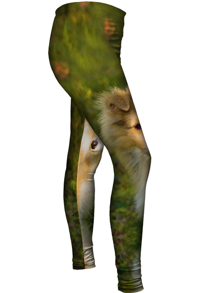 Waggish Sheltie Flowers&nbsp;Womens Leggings