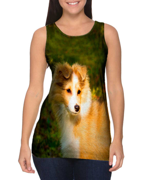 Waggish Sheltie Flowers&nbsp;Womens Tank Top