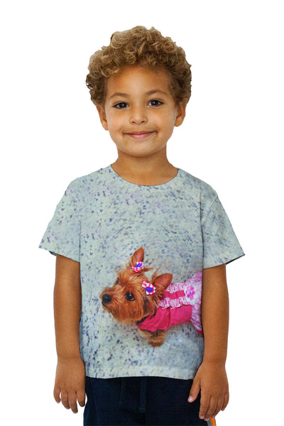 Kids Cute As A Button Yorkie Kids T-Shirt