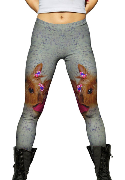 Cute As A Button Yorkie Womens Leggings