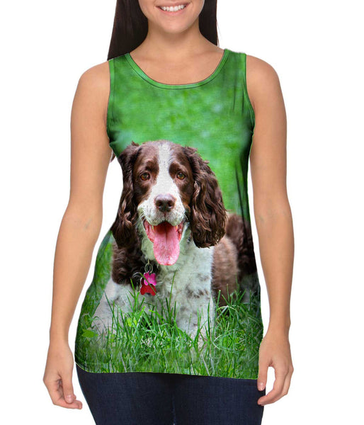 Outgoing Cocker Spaniel In Garden&nbsp;Womens Tank Top