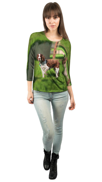 Cocker Spaniel Pointing&nbsp;Womens 3/4 Sleeve