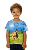 Kids Running Golden Horse