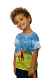 Kids Running Golden Horse