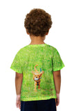 Kids Excited Cocker Spaniel