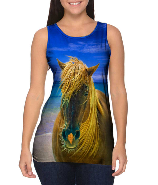Sand Swept Beach Horse&nbsp;Womens Tank Top