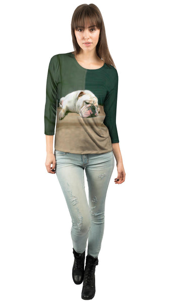 Sleepy Time Bulldog Womens 3/4 Sleeve